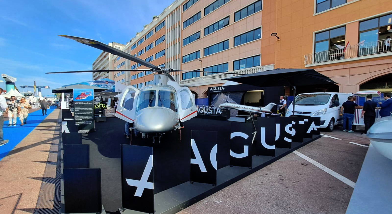 Leonardo’s Private/Corporate helicopters at Monaco Yacht Show 2023